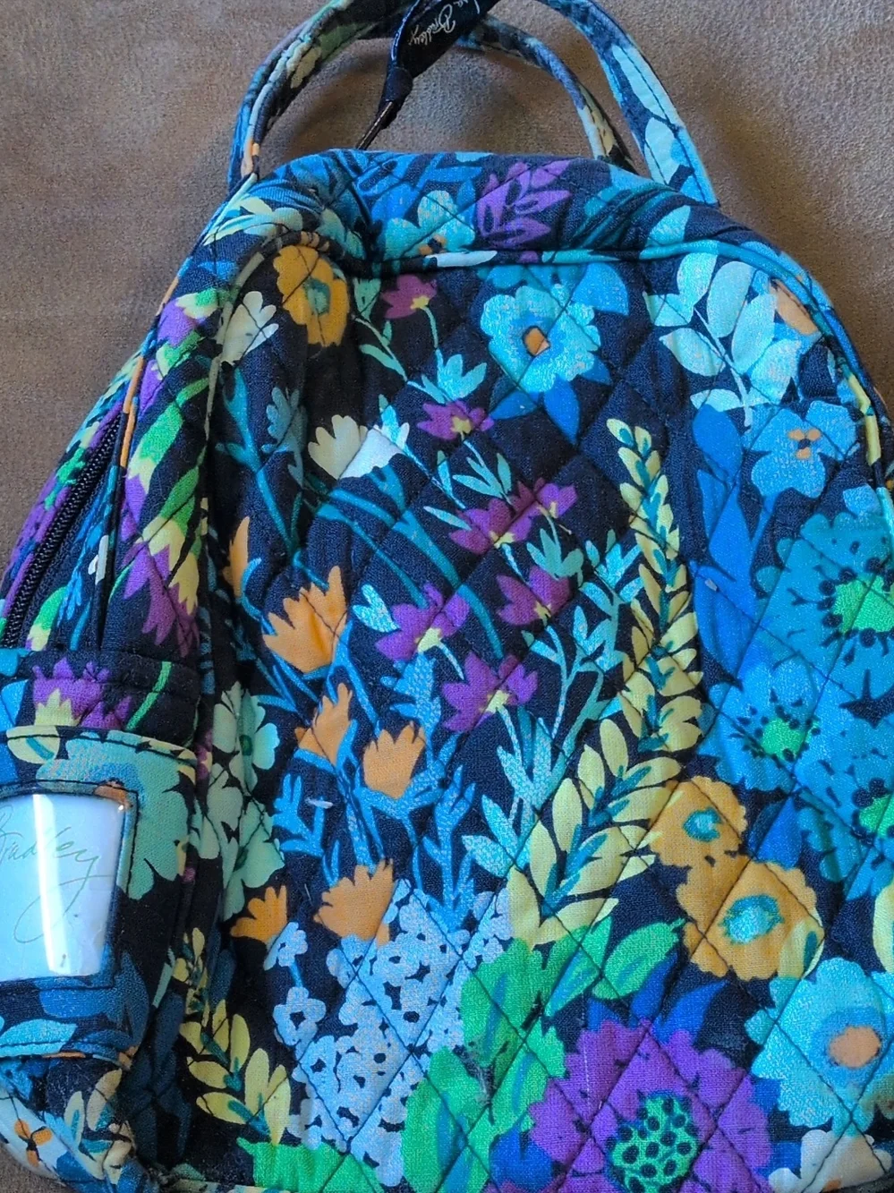 Vera Bradley Teal Blue Floral Quilted Satchel